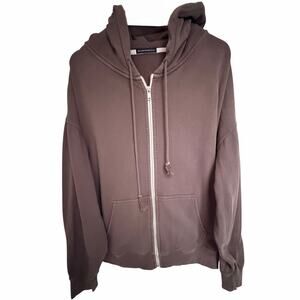 Brandy Melville Brown Zip Hoodie One Size
